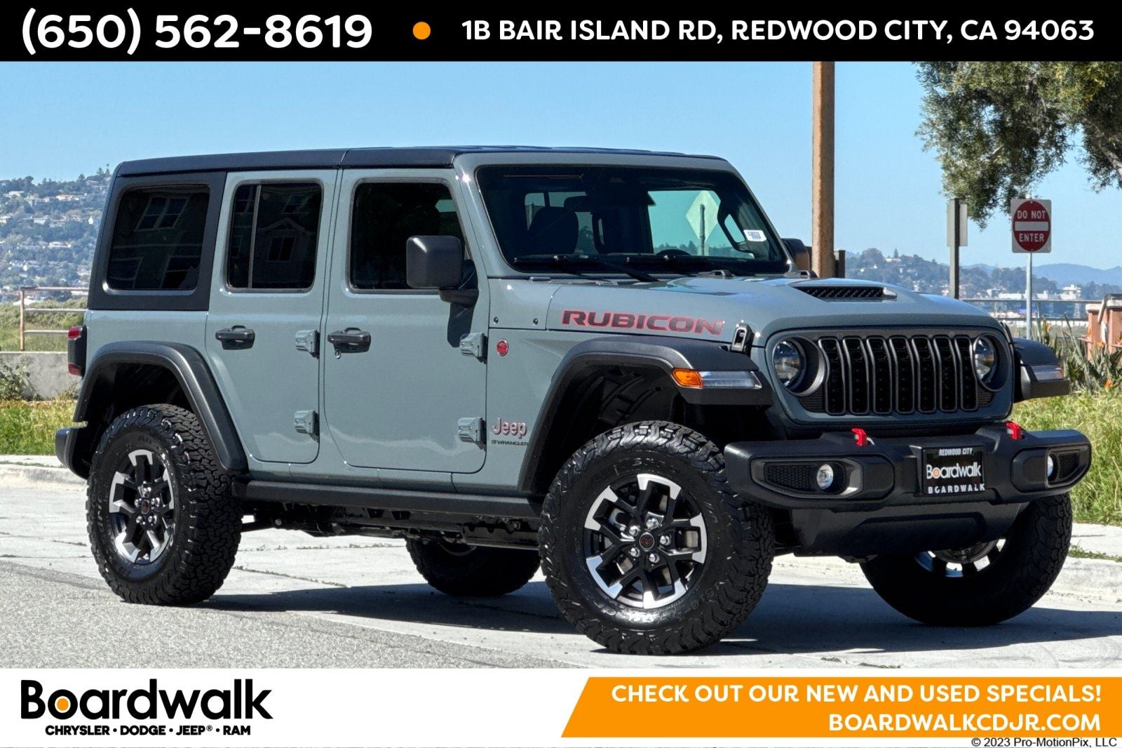 2026 Jeep Wrangler WRANGLER 4-DOOR RUBICON in Anvil Clear-Coat Exterior Paint — front three-quarter view