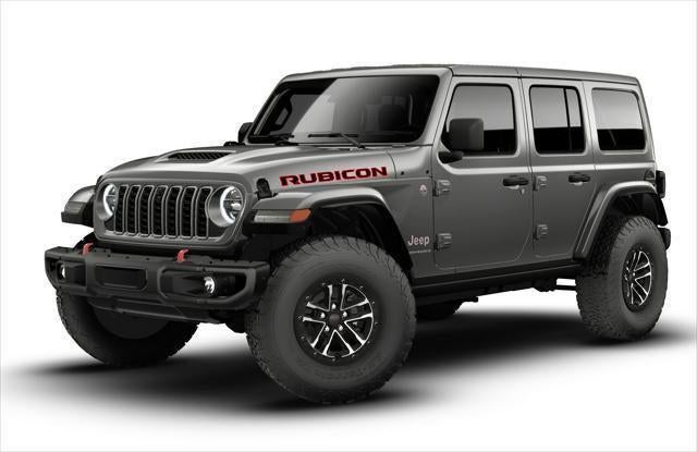 2026 Jeep Wrangler WRANGLER 4-DOOR RUBICON X in Granite Crystal Metallic Clear-Coat Exterior Paint — front three-quarter view