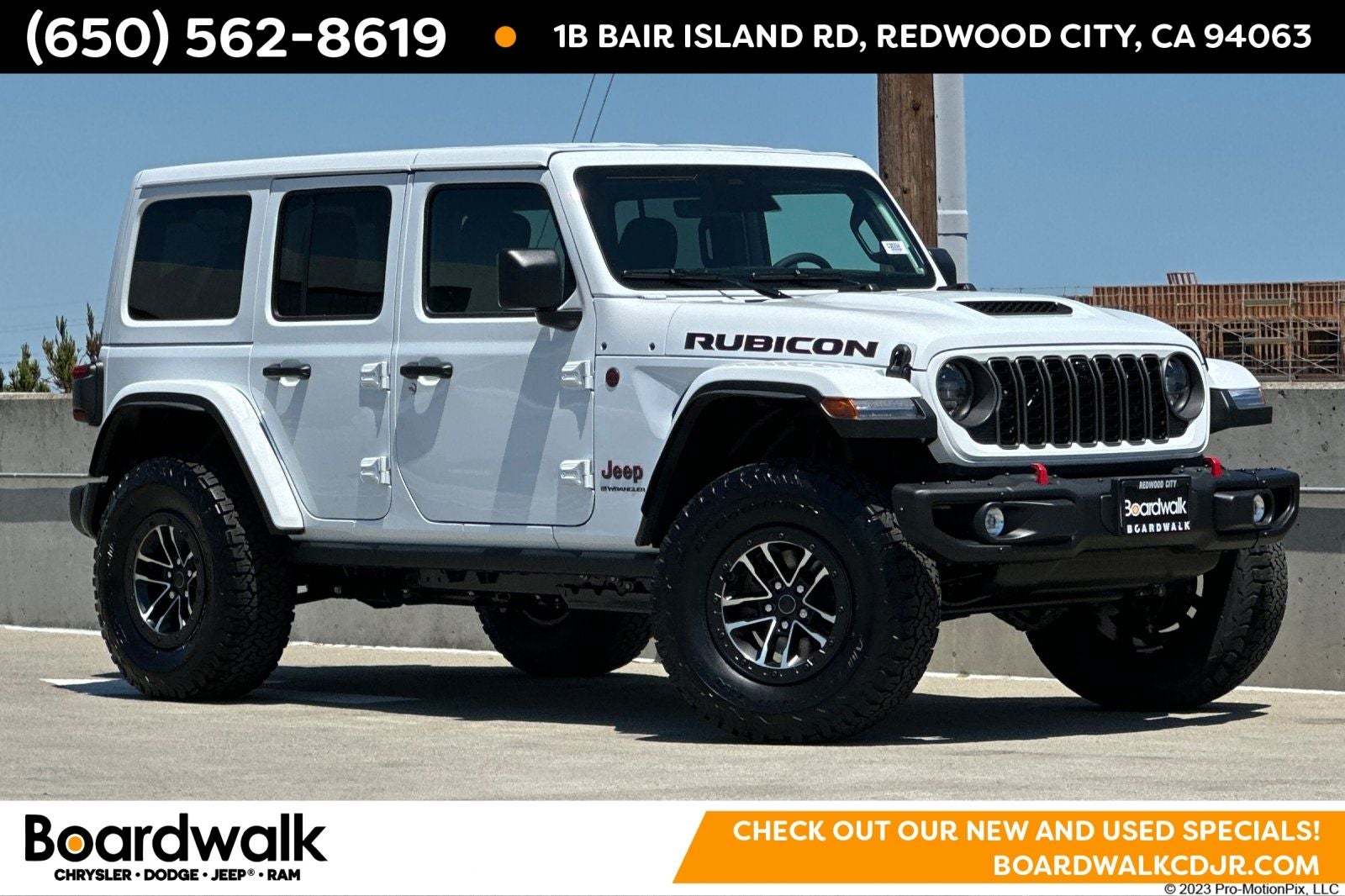 2026 Jeep Wrangler WRANGLER 4-DOOR RUBICON X in Bright White Clear-Coat Exterior Paint — front three-quarter view