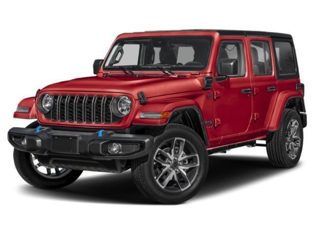 2025 Jeep Wrangler 4xe Willys 4xe in Firecracker Red Clearcoat — front three-quarter view