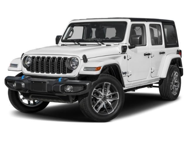 2025 Jeep Wrangler 4xe Sahara 4xe in Bright White Clearcoat — front three-quarter view