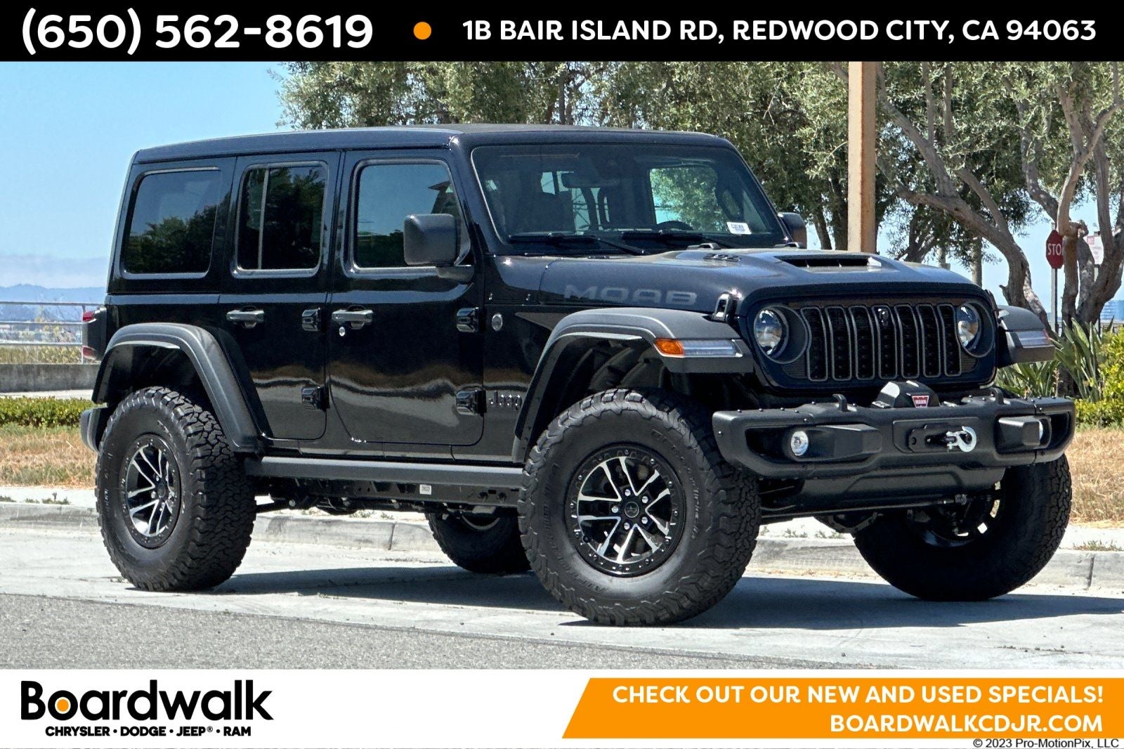 2026 Jeep Wrangler WRANGLER 4-DOOR MOAB 392 in Black Clear-Coat Exterior Paint — front three-quarter view
