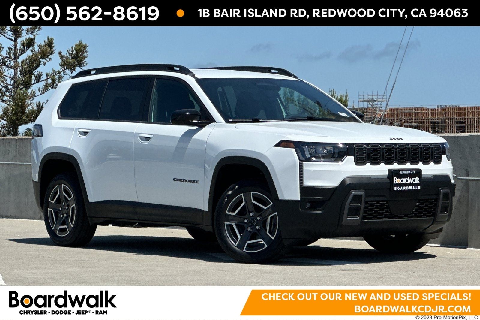2026 Jeep Cherokee CHEROKEE LAREDO 4X4 in Bright White Clear-Coat Exterior Paint — front three-quarter view
