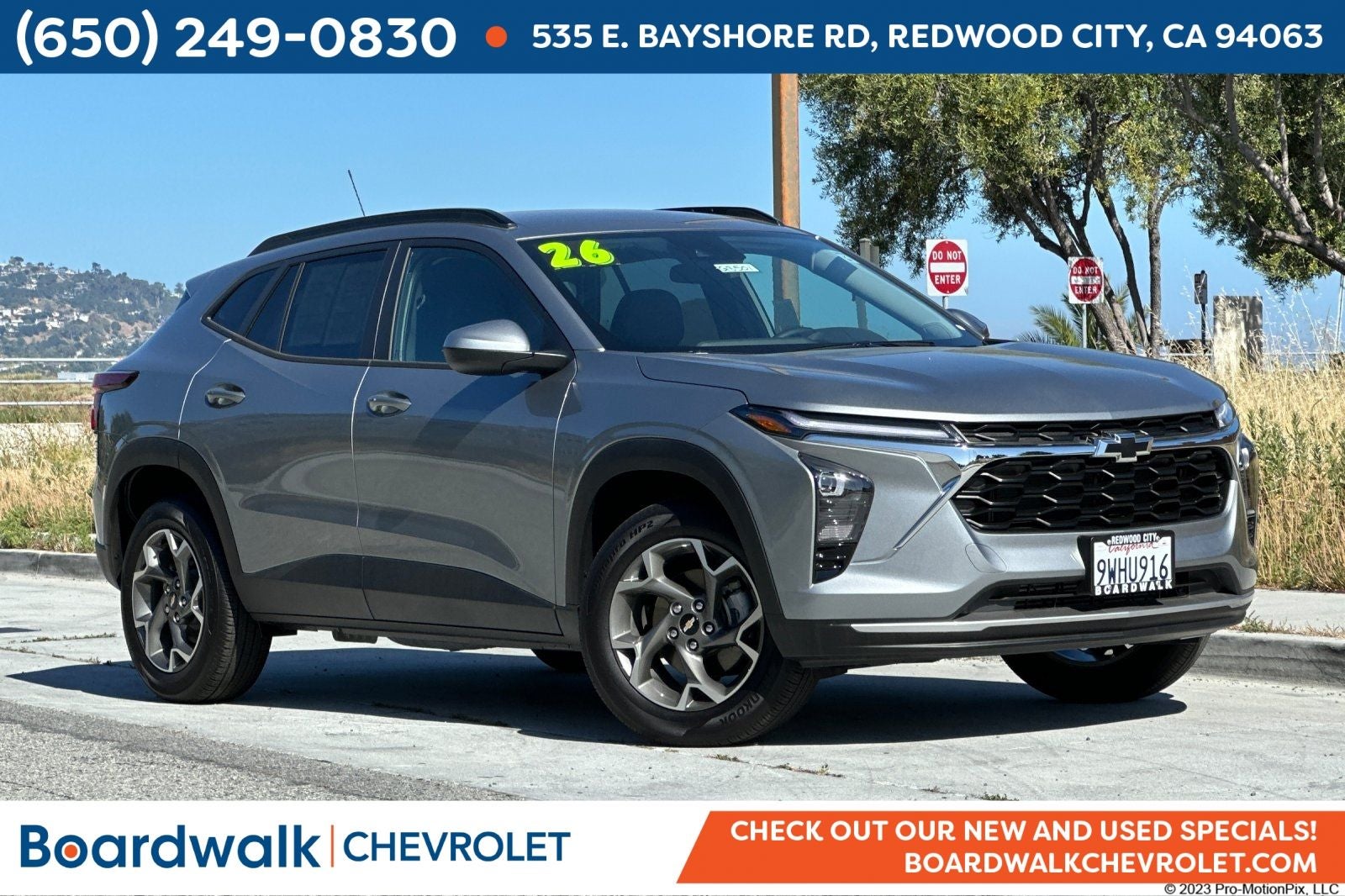 2026 Chevrolet Trax FWD LT in Sterling Gray Metallic — front three-quarter view